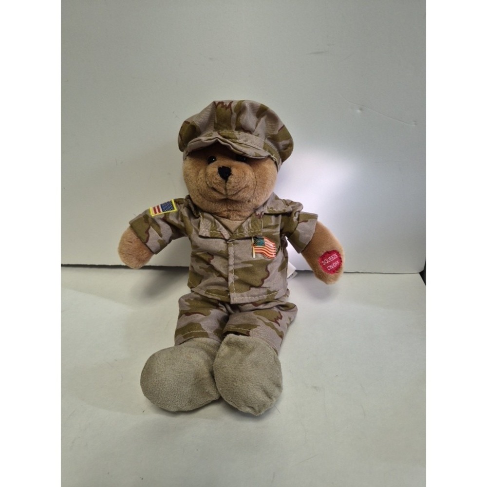 PBC International Chantilly Lane Military Bear G.I. Singing "God Bless the USA"